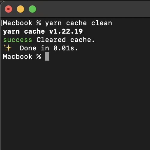 How to Clear Cache in Yarn using Terminal Command